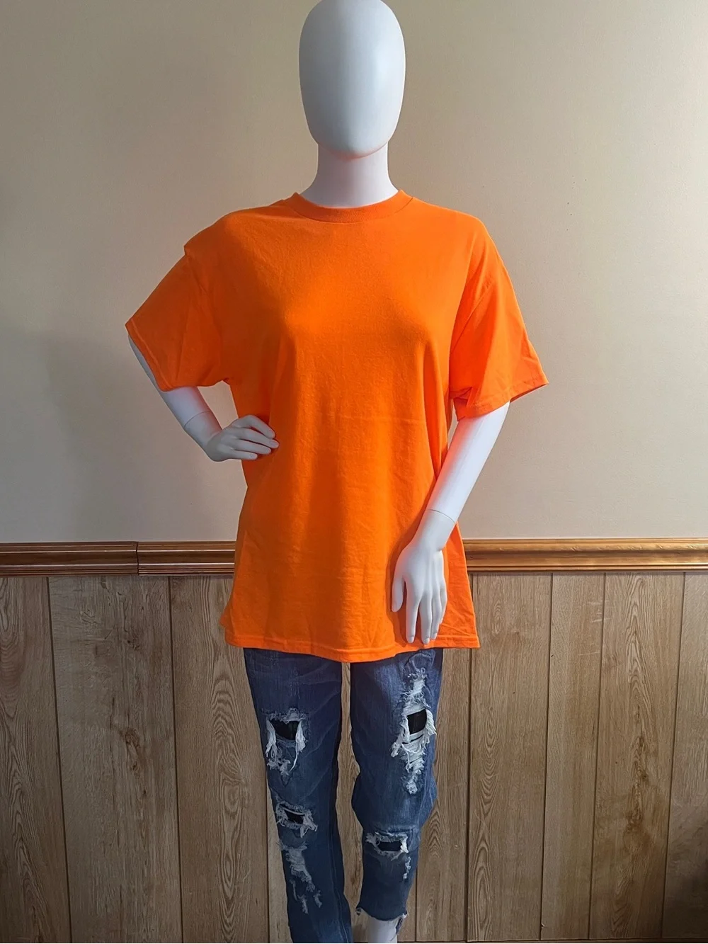 Bright Orange Crewneck T-Shirt